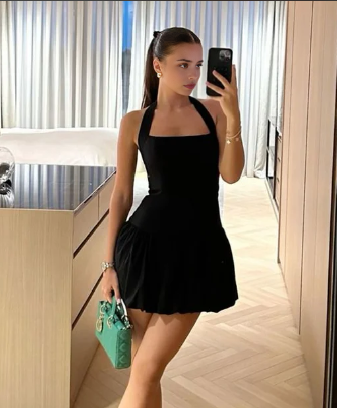 Luolandi Fashion A Line Halter Short Prom Dress Charming Homecoming Dress Lovely Graduation Dress Simple Birthday Party Dress