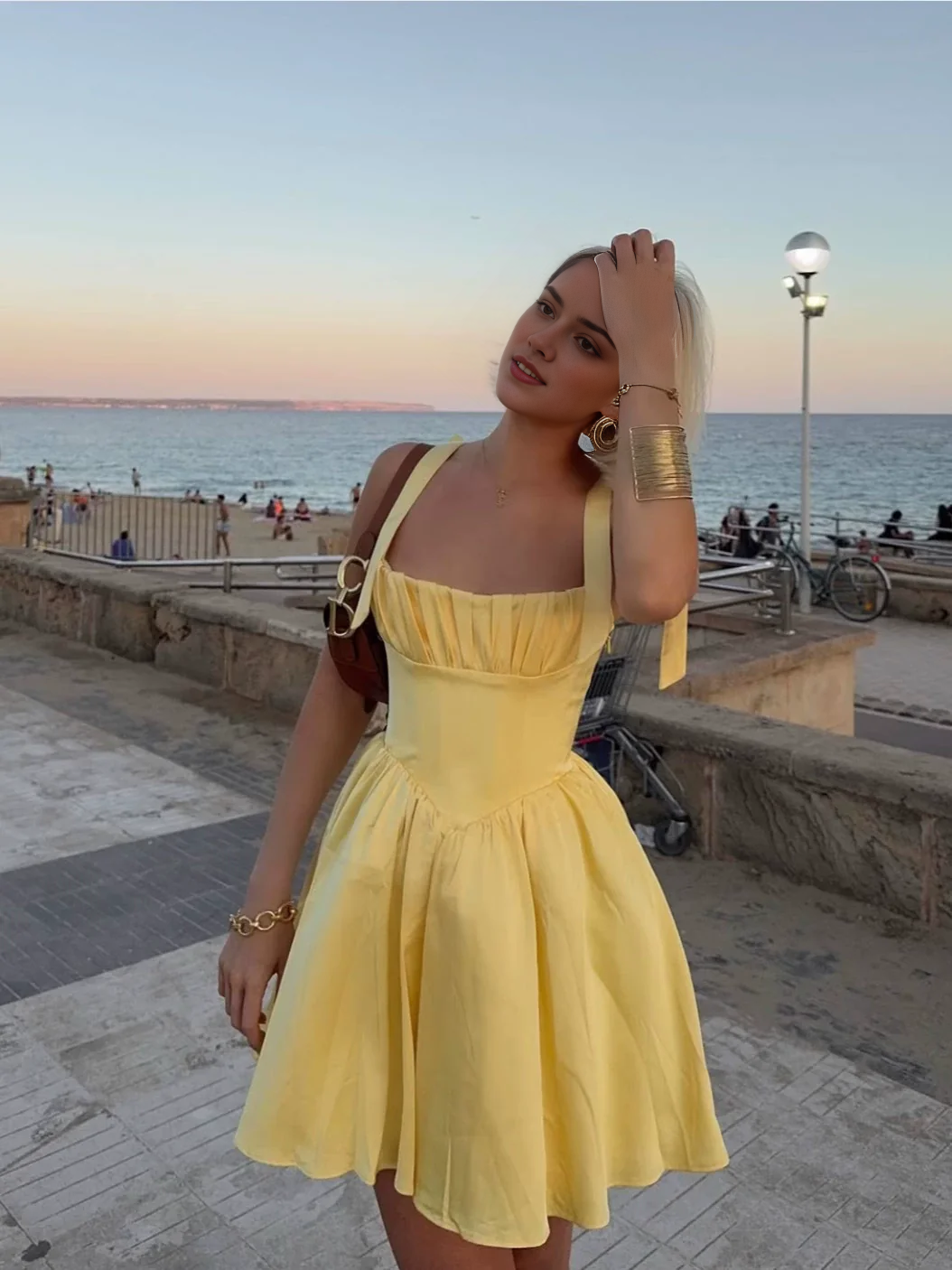 Luolandi A Line Bow Strap Prom Dress Charming Homecoming Dress Sweetheart Graduation Dress Simple Birthday Party Dress