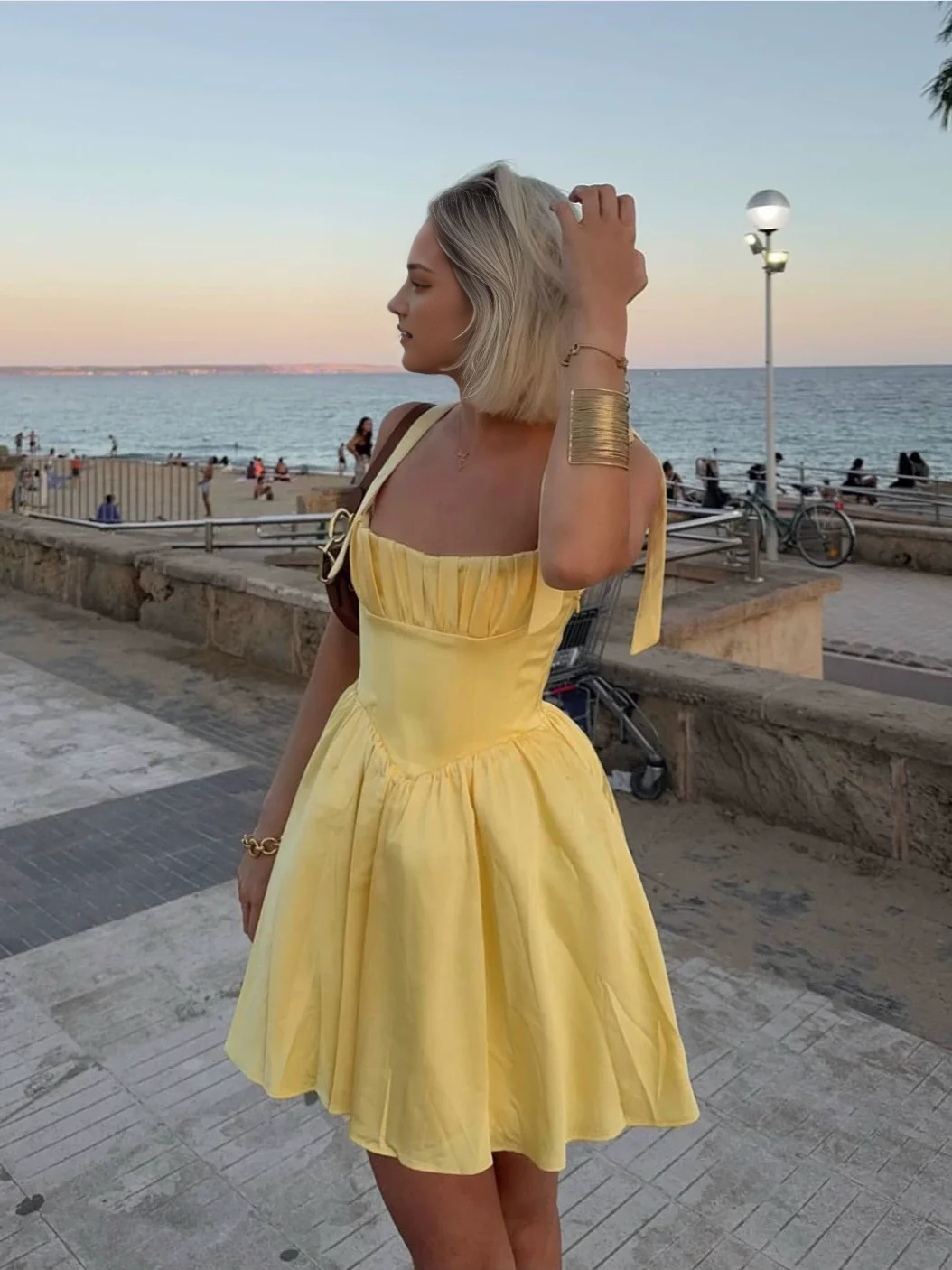 Luolandi A Line Bow Strap Prom Dress Charming Homecoming Dress Sweetheart Graduation Dress Simple Birthday Party Dress