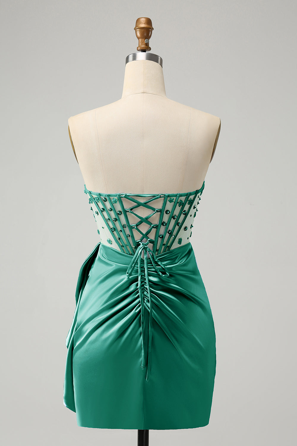 Luolandi Sparkly Blue Bodycon Sweetheart Corset Homecoming Dress With Beading Party Dress