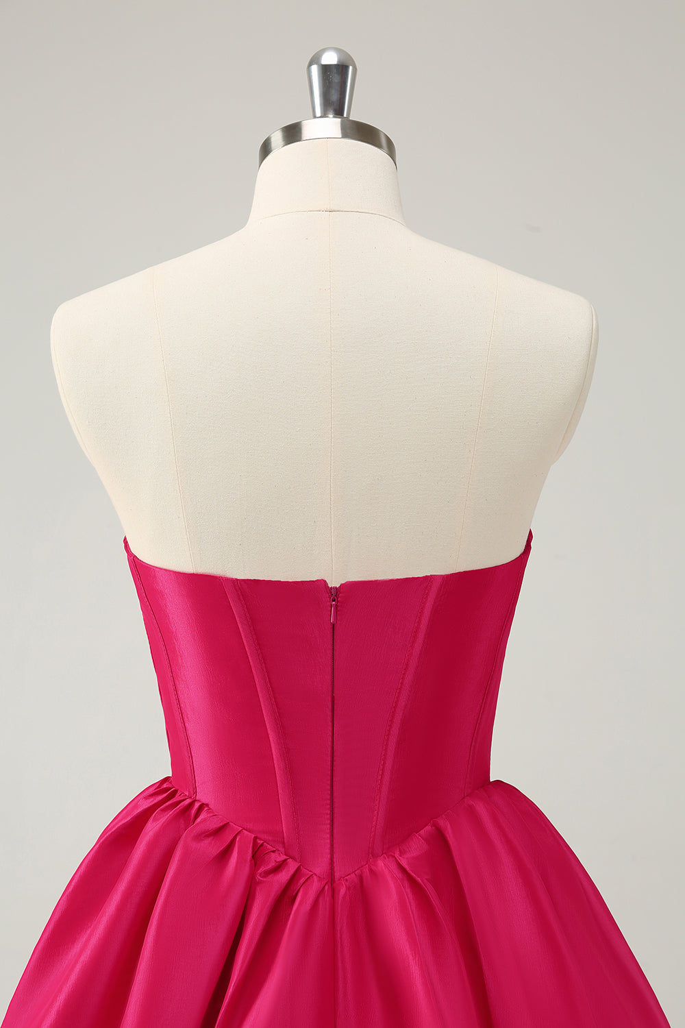 Luolandi Fuchsia A Line Sweetheart Corset Satin Cute Homecoming Dress Party Dress