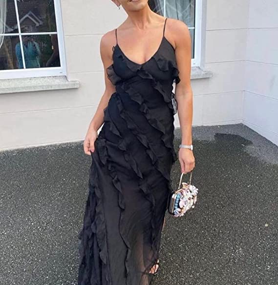 Luolandi Black Mermaid Long Prom Dress Charming Evening Party Dress Formal Dress