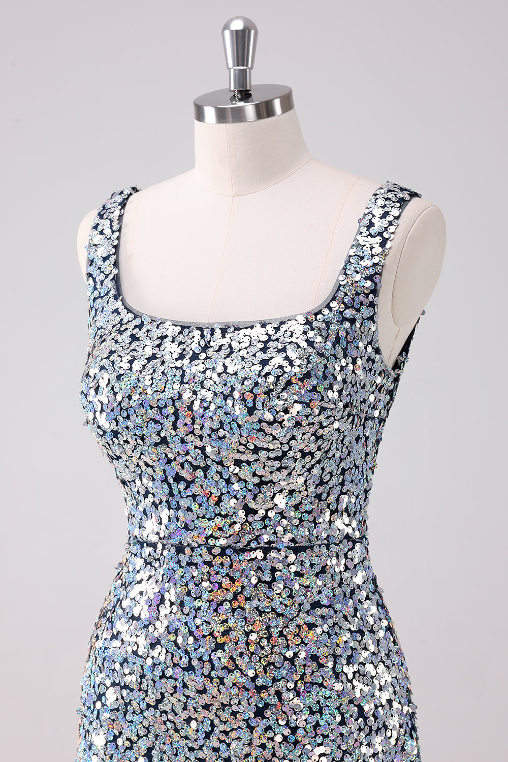 Luolandi Modern Sequins Square Neck Tight Homecoming Dress Sparkly Party Dress