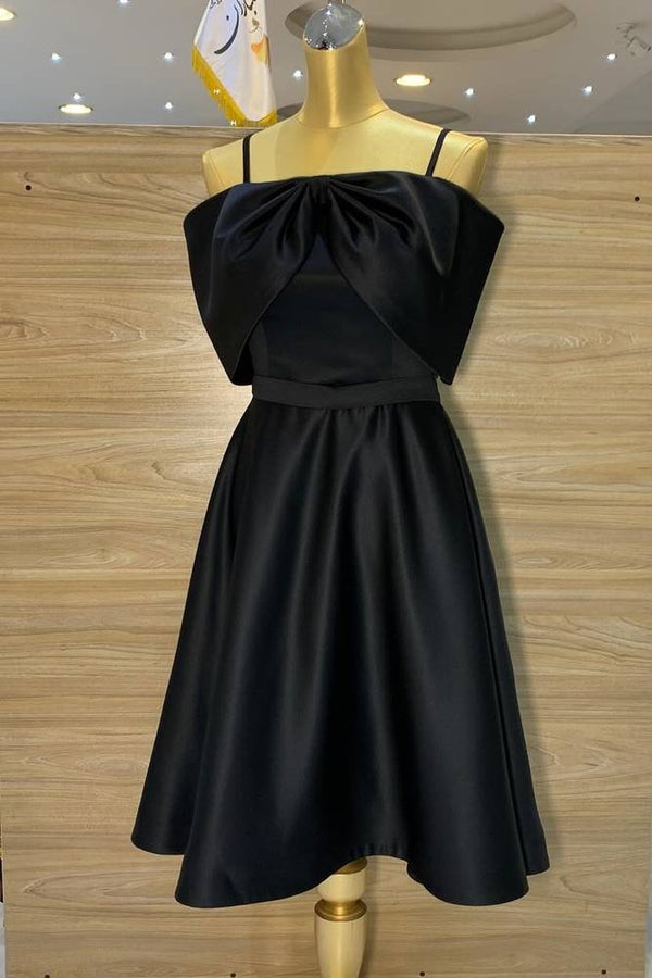 Luolandi Sky Blue Spaghetti Straps A-Line Homecoming Dress Solid Color Short Party Dress