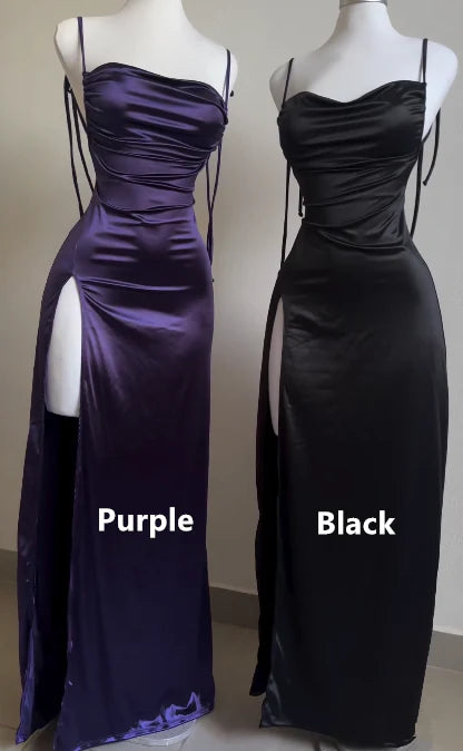 Luolandi Vintage Backless Ruffle Asymmetrical Midi Length Party Dress Simple Formal Dress