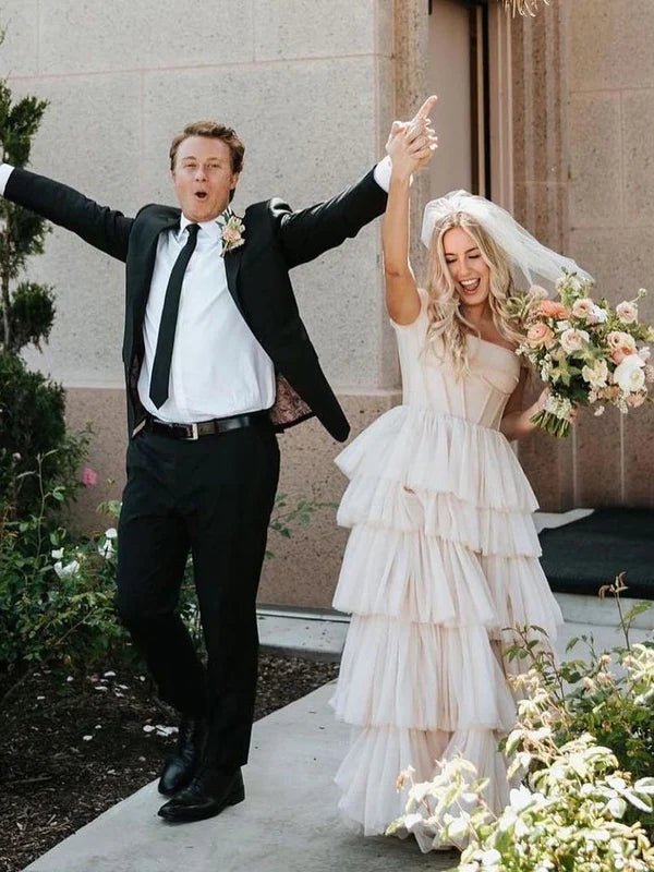 Luolandi Cute Delicate Bouffant Princess Wedding Dresses Simple Bridal Gown