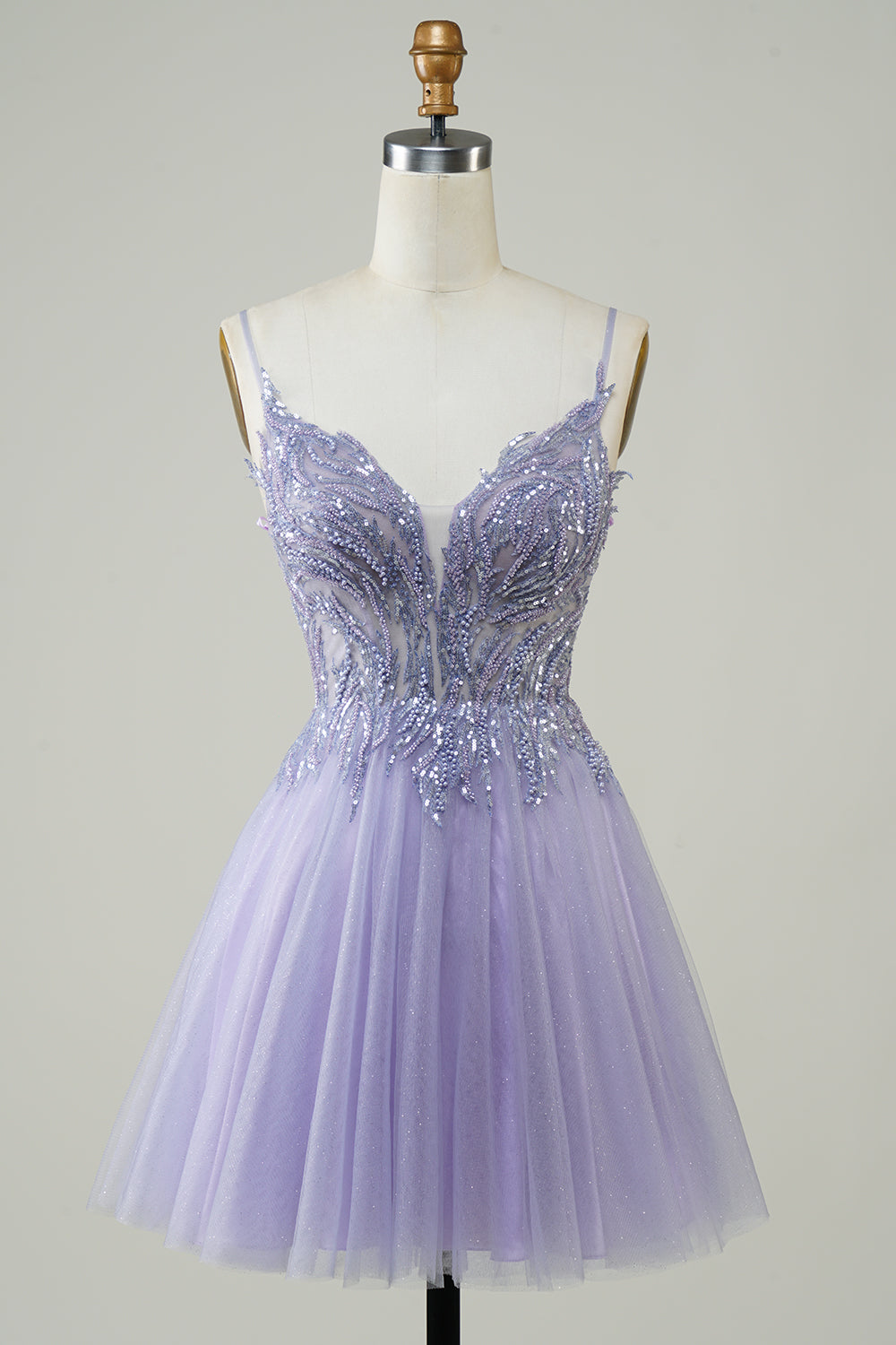 Luolandi Glitter Green A Line Homecoming Dress With Beaded Sexy Party Dress