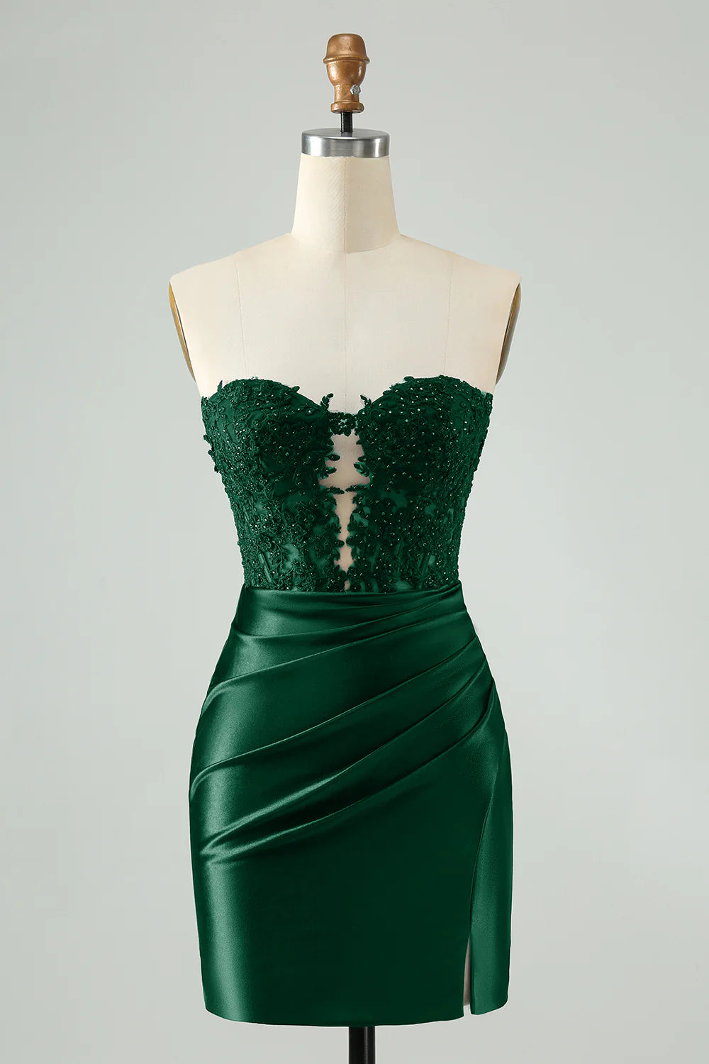 Luolandi Strapless Navy Lace Hollow Out Tight Homecoming Dress Sexy Party Dress