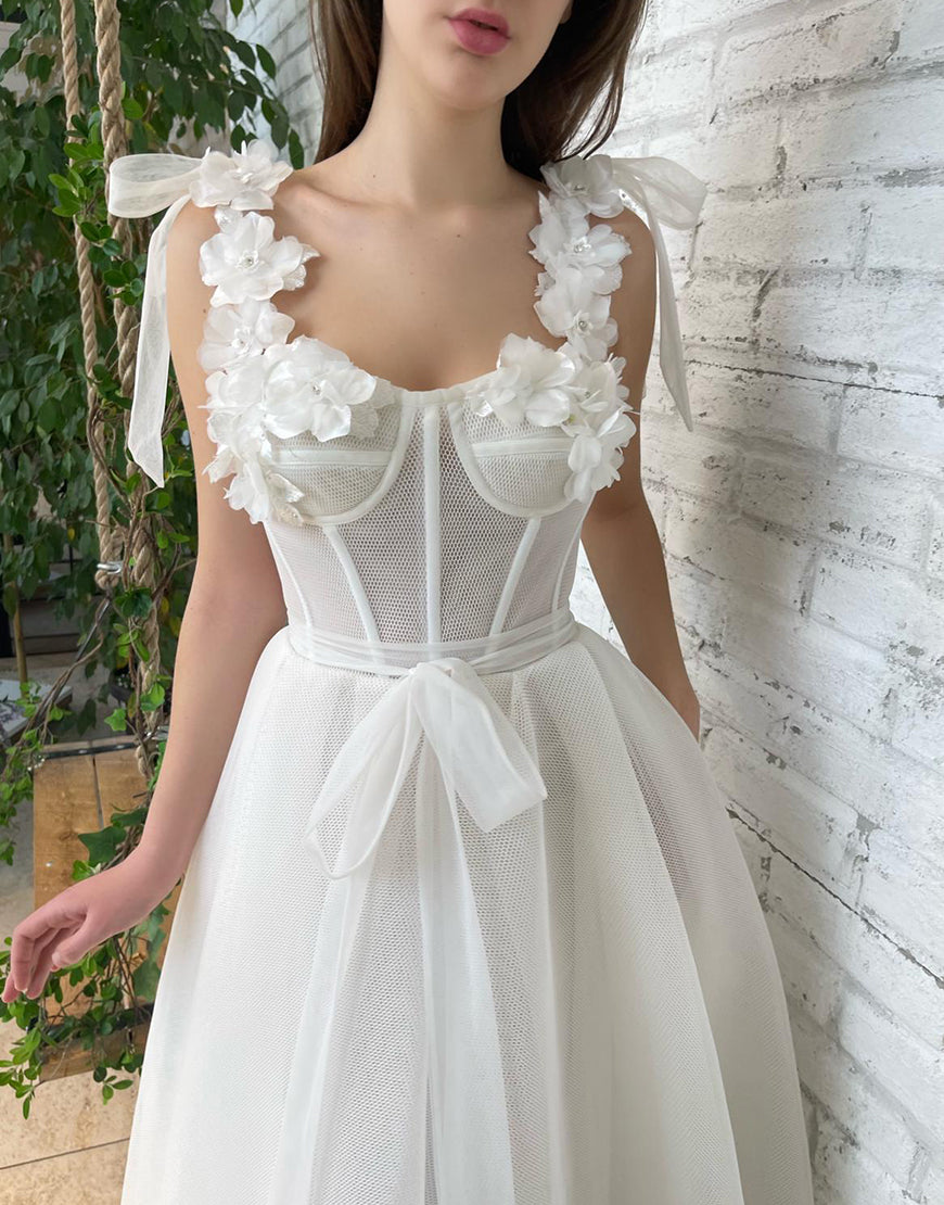 Luolandi Homecoming Dress with Flowers Beautiful Wedding Dress