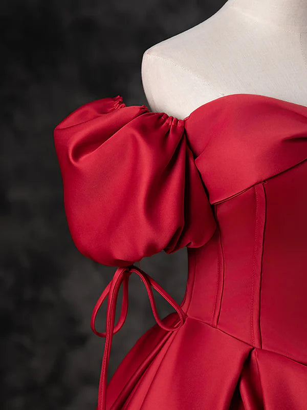 Luolandi A-Line Sweetheart Neck Burgundy Long Prom Dress Formal Dress Evening Dress