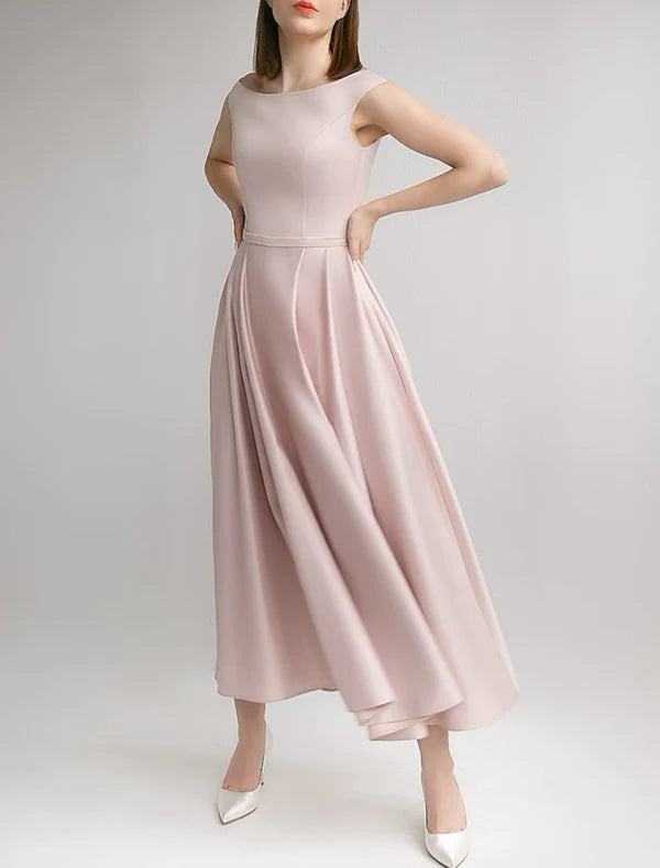 Luolandi Bridal Shower Simple Wedding Dresses Wedding Dresses A-Line Sweetheart Long Sleeve Tea Length Chiffon Bridal Gowns With Ruched Split Front