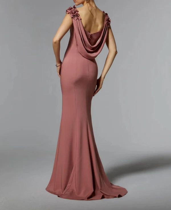 Luolandi Column Sheath Sleeveless Mother of the Bride Dress Evening Dresses Wedding Guest Party Dresses Floor Length