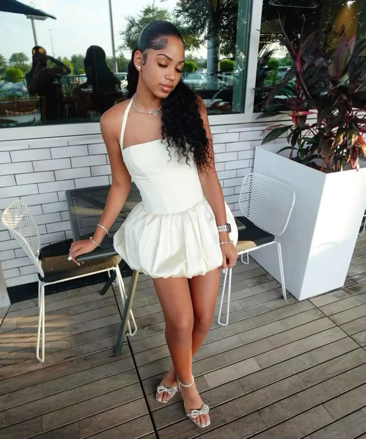 Luolandi Simple A Line Short Prom Dress Charming Homecoming Dress Lovely Graduation Dress Fashion Birthday Party Dress