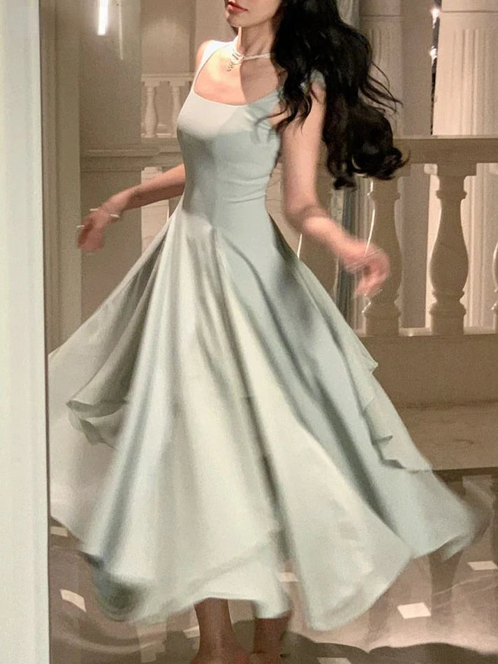 Luolandi Elegant Sleeveless Female A-line Dress Summer Ladies Evening Party Dress Formal Dress