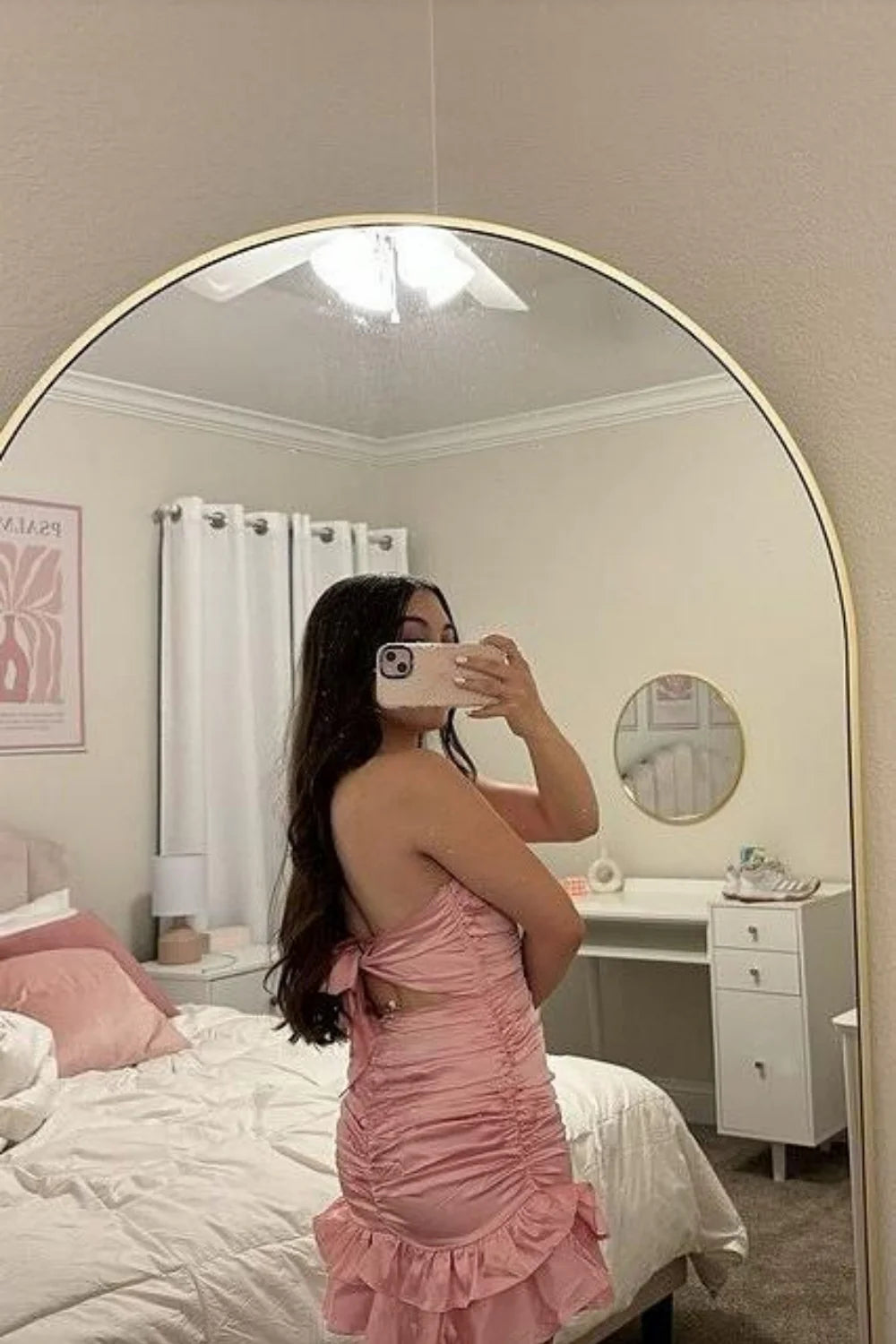 Luolandi Sweetheart Sheath Strapless Homecoming Dress with Ruffle Lovely Graduation Dress Cute Mini Birthday Party Dress