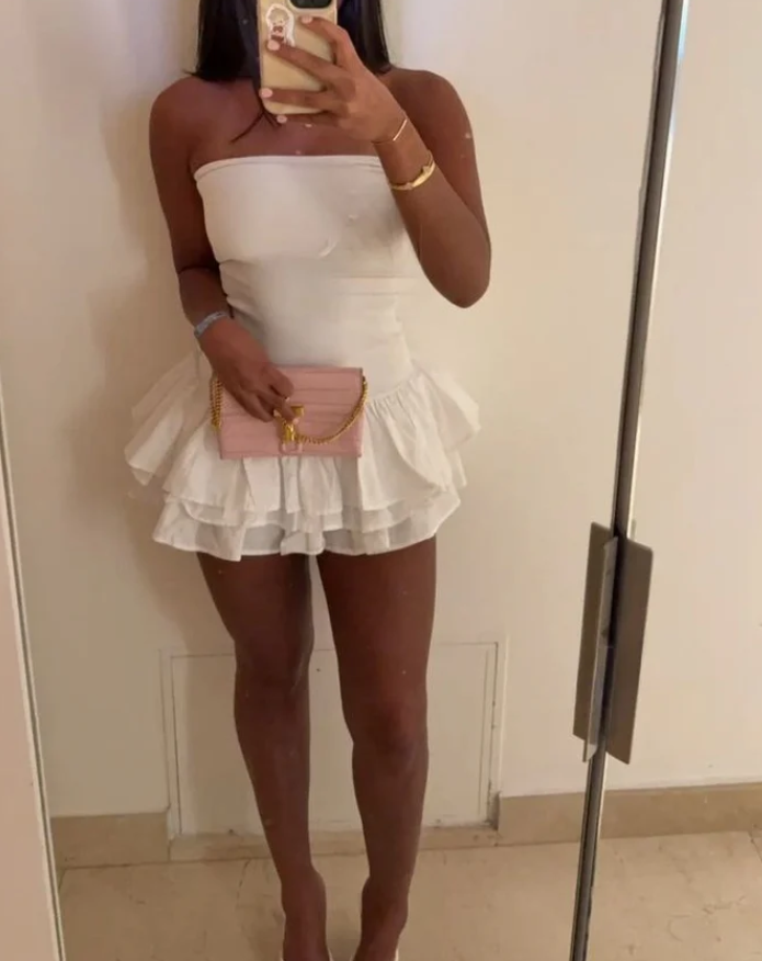 Luolandi Simple A Line Strapless Short Prom Dress Charming Homecoming Dress Lovely Graduation Dress Birthday Party Dress