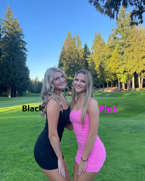 Luolandi Black Spaghetti Straps Tight Homecoming Dress Simple Short Party Dress