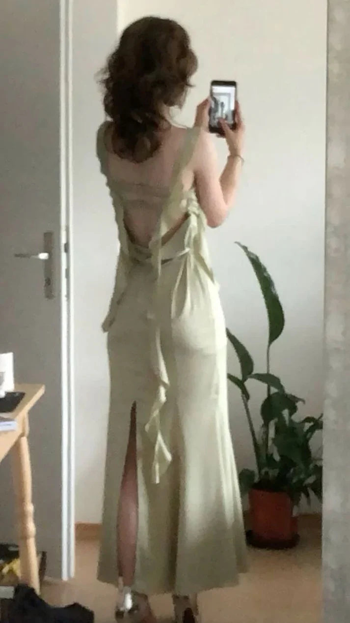 Luolandi Mint Green Straps Long Party Dress Wedding Guest Dress Elegant Evening Dress Formal Dress