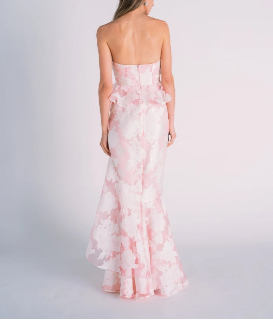 Luolandi Pink and Strapless Mermaid Long Prom Dress Formal Dress Party Dress Beautiful