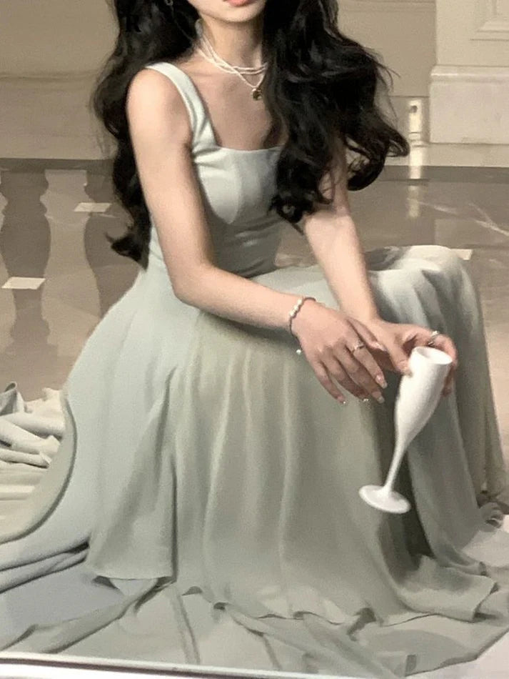 Luolandi Elegant Sleeveless Female A-line Dress Summer Ladies Evening Party Dress Formal Dress