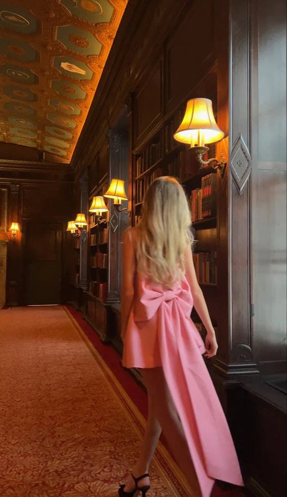 Luolandi Dress Pink Homecoming Dress Short Cocktail Dress Formal Party Gowns With Bowknot