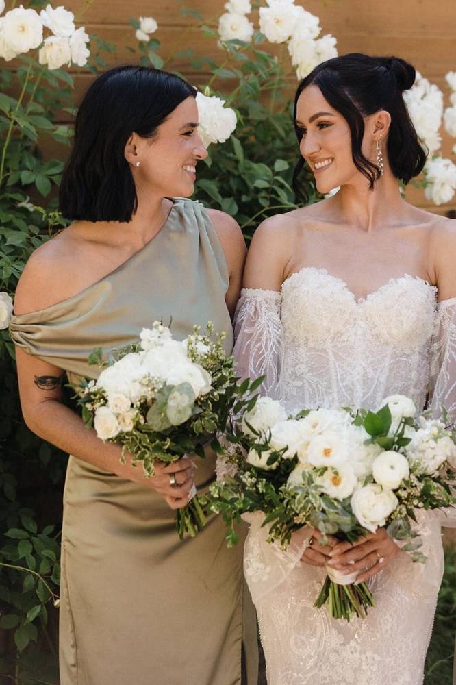 Luolandi Mermaid Satin One Shoulder Bridesmaid Dress with Slit Charming Evening Party Dress