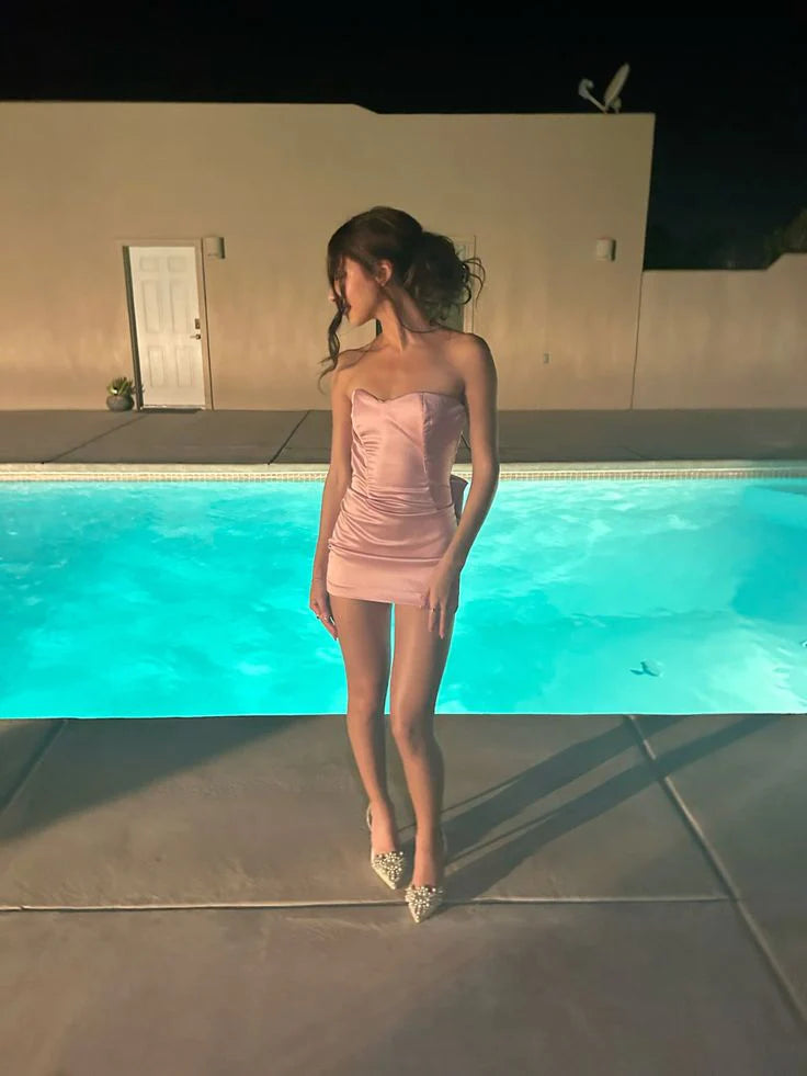 Luolandi Sweetheart Short Prom Dress Lovely Homecoming Dress Cute Graduation Dress Birthday Party Dress With Bow