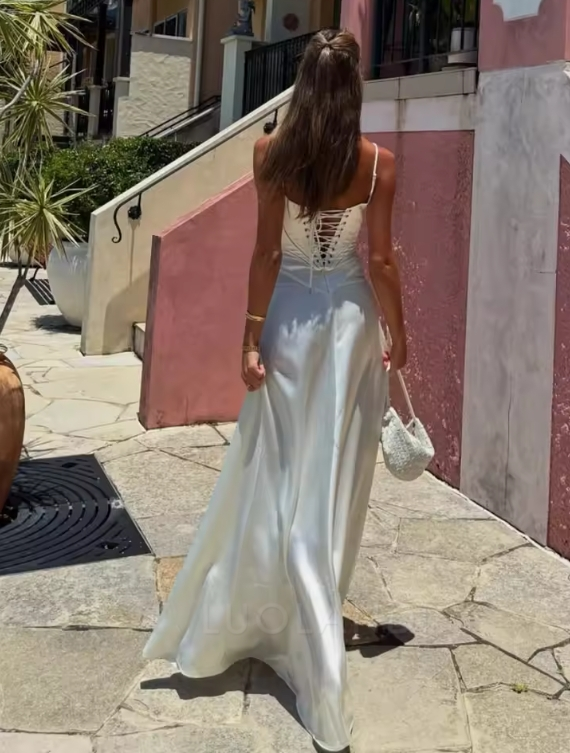 Luolandi Elegant Long Prom Dress Fashion Vacation Dress Charming Evening Party Dress