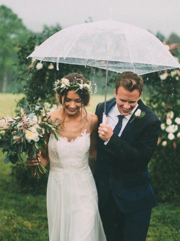 Luolandi Gorgeous A-line Wedding Dresses Tulle Long Gowns Floor Length Elegant Bridal Gown with Appliques