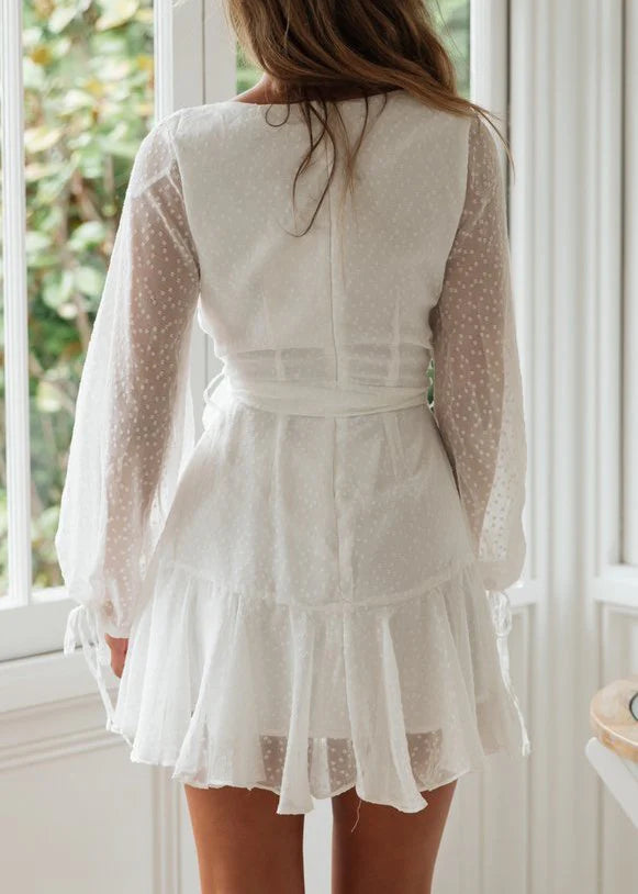 Luolandi Summer Dress Bohemian Mini Beach Dress homecoming dress V-neck Elegant Party Dress