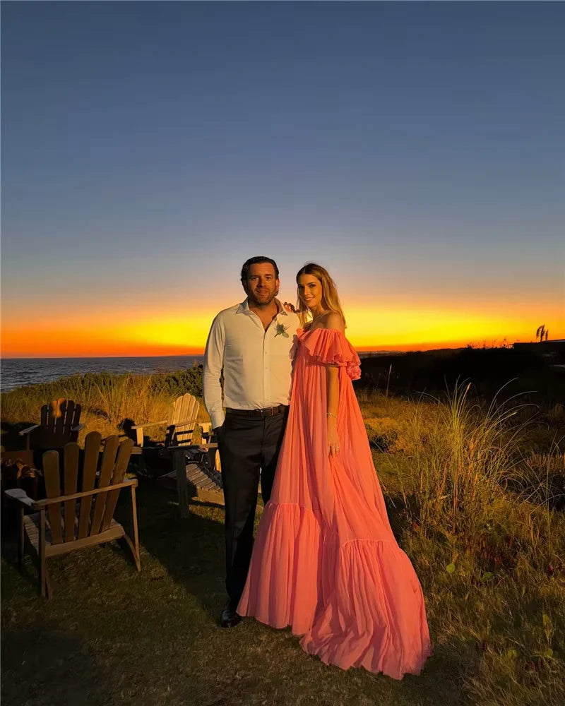 Luolandi A Line Off Shoulder Long Formal Prom Dress Charming Evening Gown Party Dress