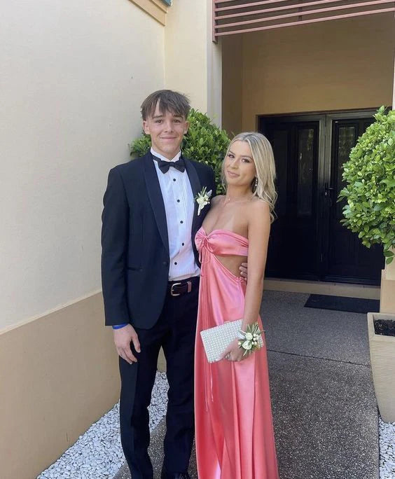 Luolandi Sweetheart Satin Backless Prom Dress Long Party Dress Charming Formal Dress