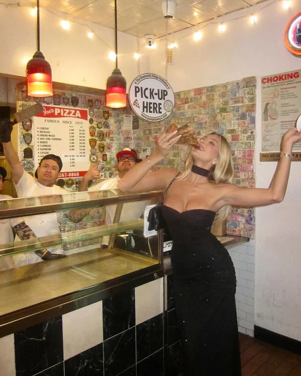 Luolandi Sexy Sweetheart Mermaid Shiny Black Long Party Dress Evening Gown Party Dress