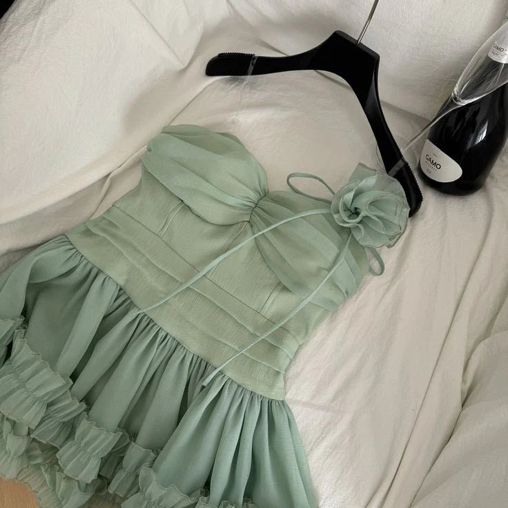 Luolandi Cute A Line Strapless Layered Short Prom Dress Charming Homecoming Dress Lovely Graduation Dress Sweetheart Birthday Party Dress