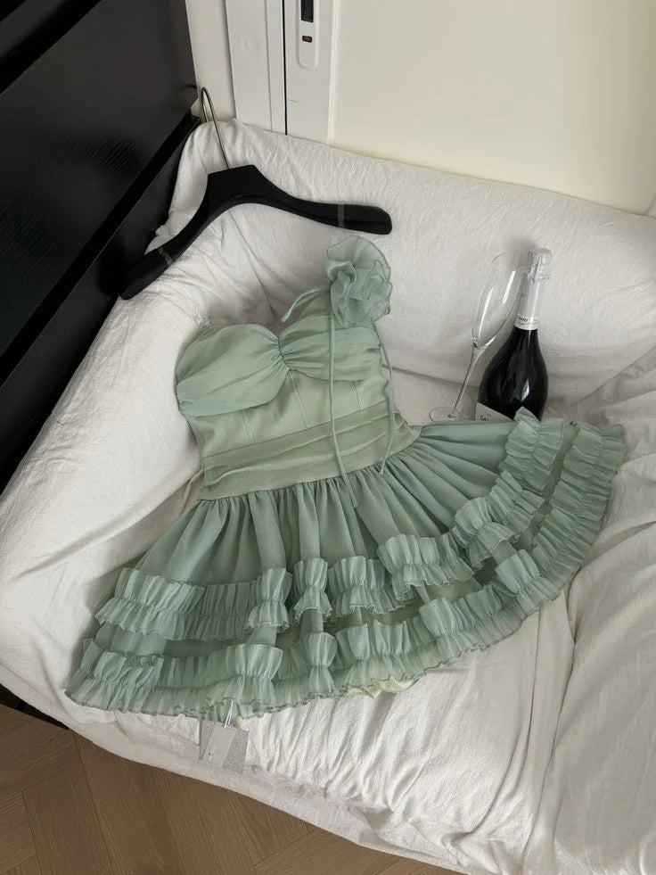 Luolandi Cute A Line Strapless Layered Short Prom Dress Charming Homecoming Dress Lovely Graduation Dress Sweetheart Birthday Party Dress