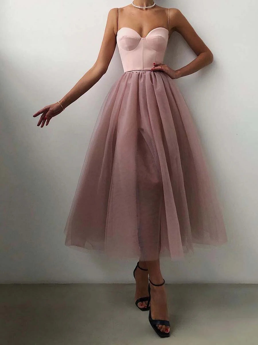 Luolandi Tulle Long Prom Dress A Line Formal Dress Sexy Party Dress Cocktail Dresses