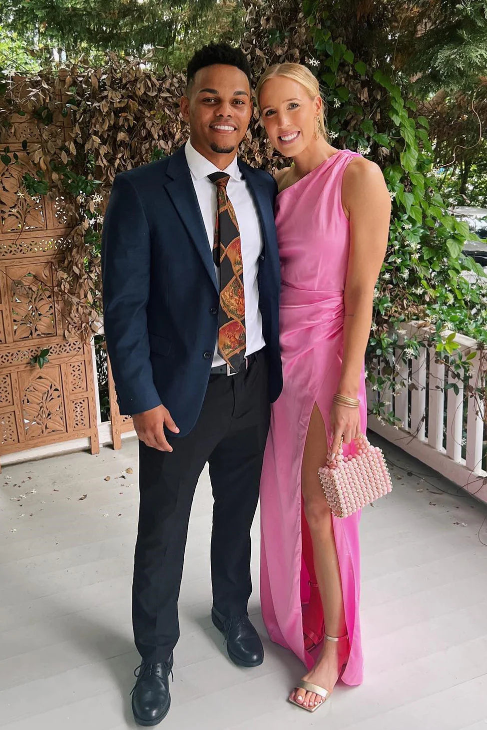 Luolandi Mermaid Satin One Shoulder Bridesmaid Dress with Slit Charming Evening Party Dress