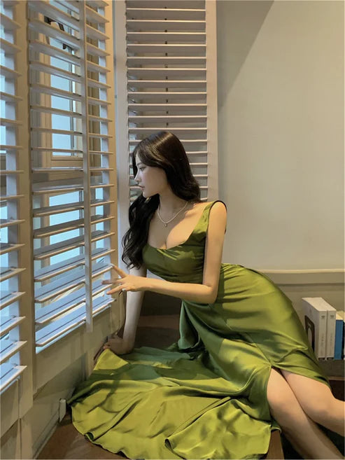 Luolandi Elegant Backless Vintage Prom Dress Charming Evening Party Dress Formal Dress With Slit