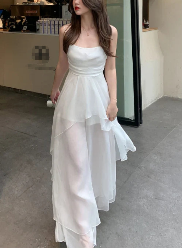 Luolandi Spaghetti Straps A-Line Long Prom Dress Charming Party Dress Evening Dress