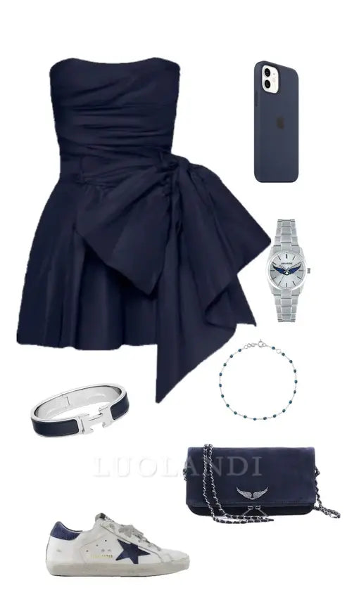 Luolandi Cute Strapless Short Party Dress Lovely Homecoming Dress With Bow Graduation Dress