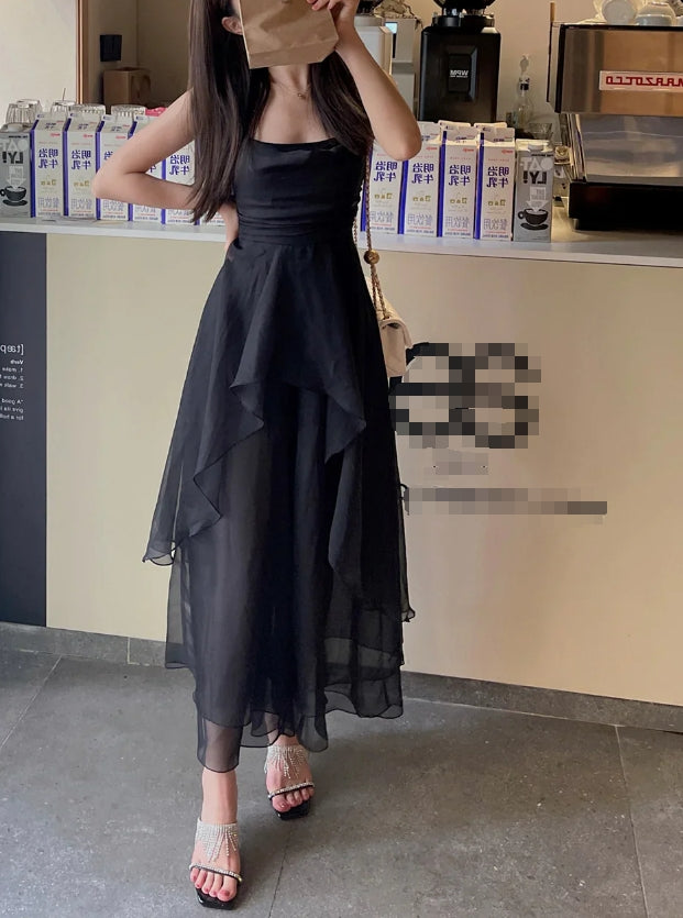 Luolandi Spaghetti Straps A-Line Long Prom Dress Charming Party Dress Evening Dress