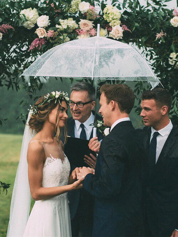 Luolandi Gorgeous A-line Wedding Dresses Tulle Long Gowns Floor Length Elegant Bridal Gown with Appliques