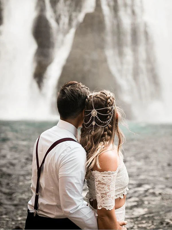 Luolandi Gorgeous 2 Pieces Lace Wedding Dresses Mermaid/Trumpet Gowns Off Shoulder