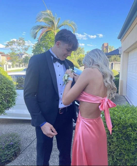 Luolandi Sweetheart Satin Backless Prom Dress Long Party Dress Charming Formal Dress