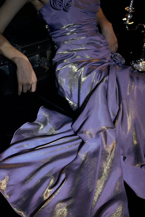 Luolandi Green Spaghetti Straps Ruffle Vintage Long Prom Dress Maxi Dress Charming Evening Party Dress