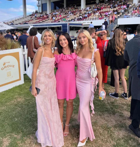 Luolandi Pink Straps Backless Mermaid Elegant Party Dress with Back Slit Evening Dress