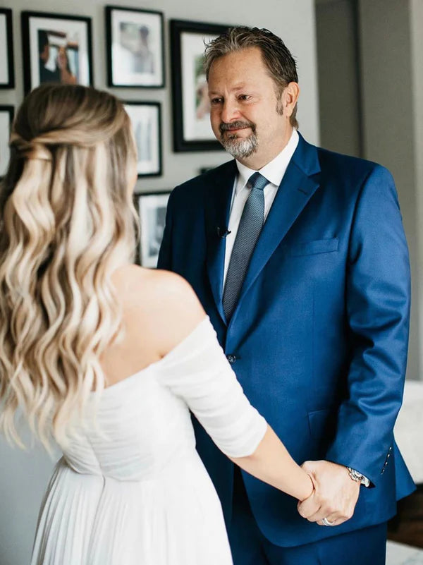 Luolandi Unique Chiffon Sweetheart Off-The-Shoulder Bridal Gowns A-line Wedding Dresses Elegant