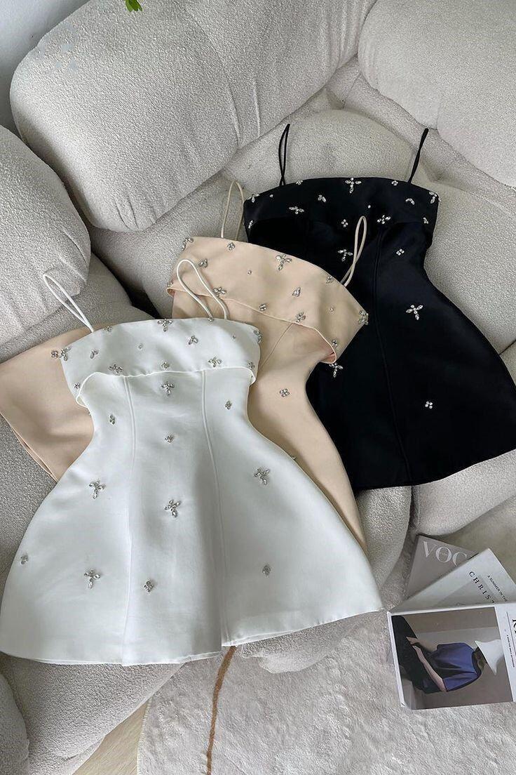 Luolandi Straps A-Line Beading Mini Party Dress Homecoming Dress Formal Dress