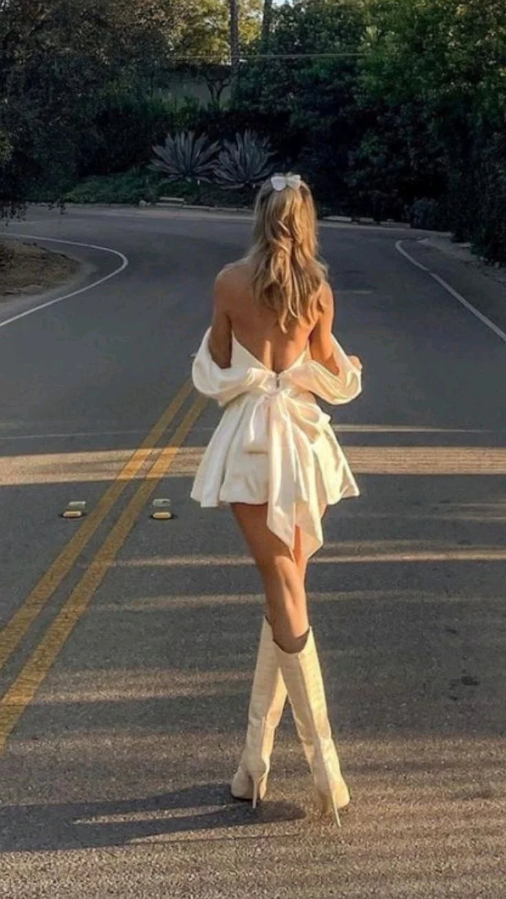 Luolandi Off Shoulder A-Line Mini Party Dress Homecoming Dress Sexy Charming