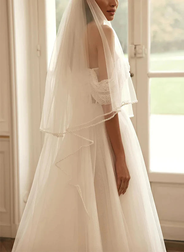 Luolandi Sequined Wedding Dresses With A-Line Off-The-Shoulder Long Sleeves Floor Length